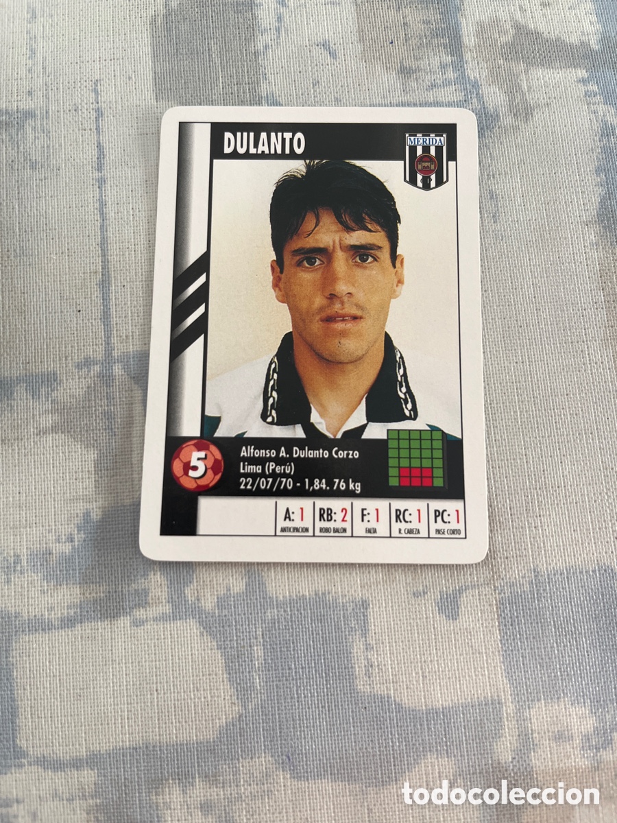 Cromos de Futebol: DULANTE MERIDA SUPER GOL 95 96 MARCA LFP 1995 1996 CARTA TAMA&Ntilde;O FOURNIER PERFECTO ESTADO