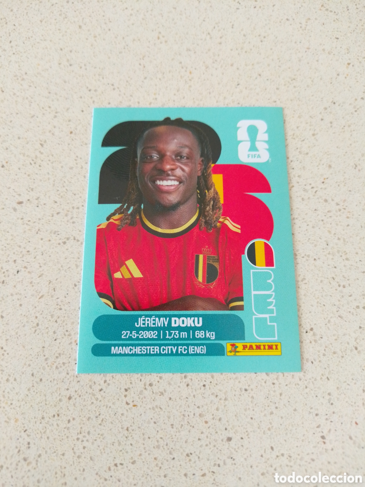 Cromos de F&uacute;tbol: CROMO NUMERO 16 DOKU BELGICA. MUNDIAL 2026. PANINI.