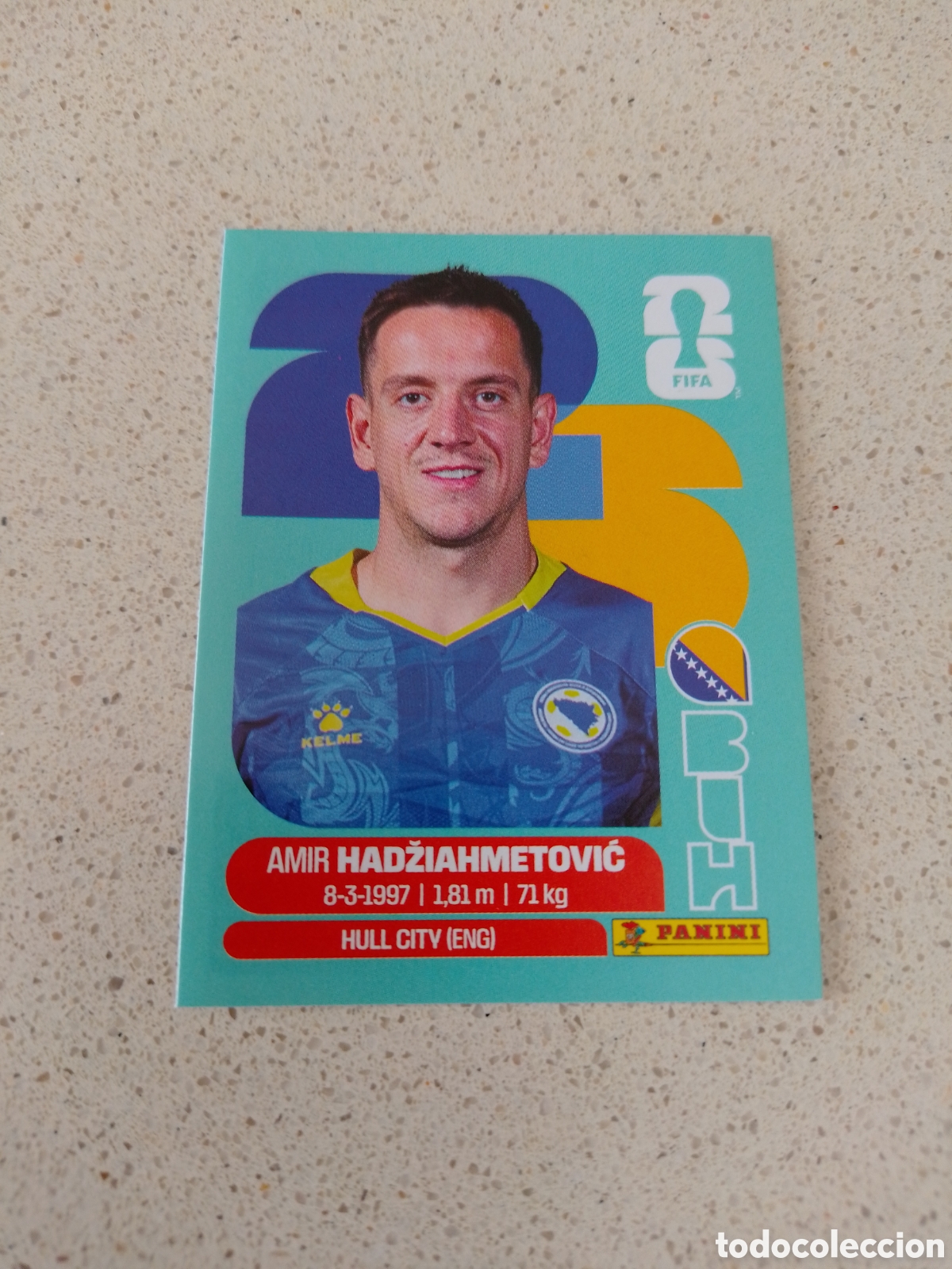 Cromos de f&uacute;tbol: CROMO NUMERO 8 HADZIAHMETOVIC BOSNIA Y HEZERGOVINA. MUNDIAL 2026. PANINI.