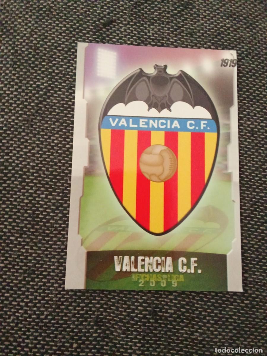 Cromos de Futebol: 244 escudo valencia mate puntas cuadradas las fichas de la liga 2009