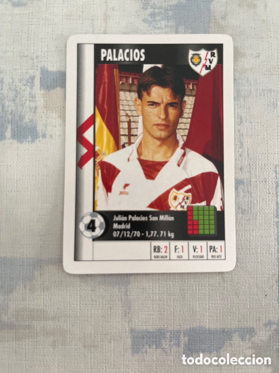 Figurine di Calcio: PALACIOS RAYO VALLECANO SUPER GOL 95 96 MARCA LFP 1995 1996 CARTA TAMA&Ntilde;O FOURNIER PERFECTO ESTADO