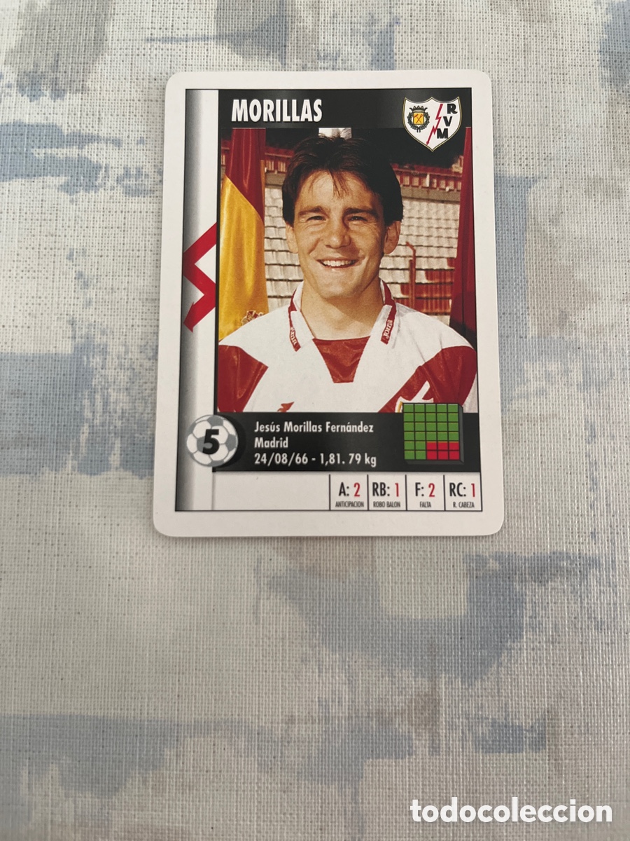 Figurine di Calcio: MORILLAS RAYO VALLECANO SUPER GOL 95 96 MARCA LFP 1995 1996 CARTA TAMA&Ntilde;O FOURNIER PERFECTO ESTADO