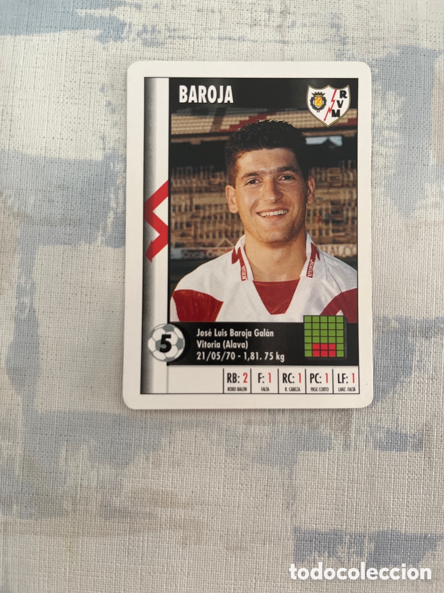 Figurine di Calcio: BAROJA RAYO VALLECANO SUPER GOL 95 96 MARCA LFP 1995 1996 CARTA TAMA&Ntilde;O FOURNIER PERFECTO ESTADO