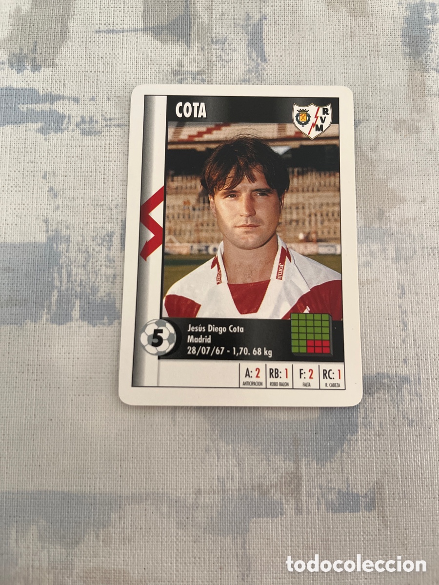 Cromos de f&uacute;tbol: COTA RAYO VALLECANO SUPER GOL 95 96 MARCA LFP 1995 1996 CARTA TAMA&Ntilde;O FOURNIER PERFECTO ESTADO