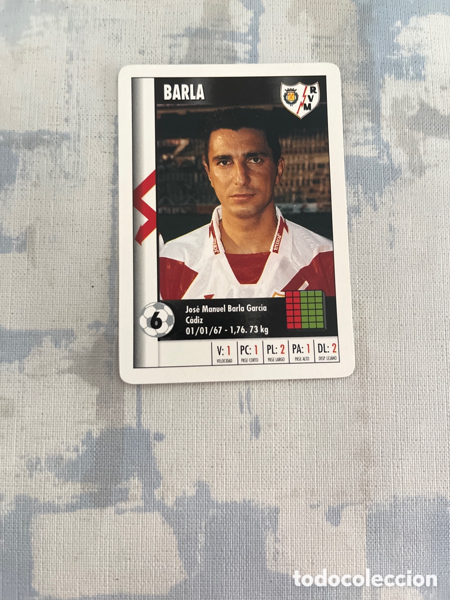 Cromos de f&uacute;tbol: BARLA RAYO VALLECANO SUPER GOL 95 96 MARCA LFP 1995 1996 CARTA TAMA&Ntilde;O FOURNIER PERFECTO ESTADO