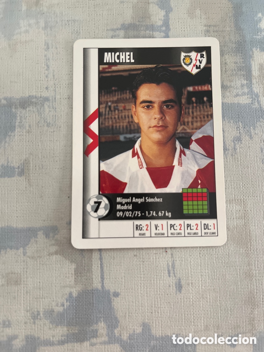 Figurine di Calcio: MICHEL RAYO VALLECANO SUPER GOL 95 96 MARCA LFP 1995 1996 CARTA TAMA&Ntilde;O FOURNIER PERFECTO ESTADO