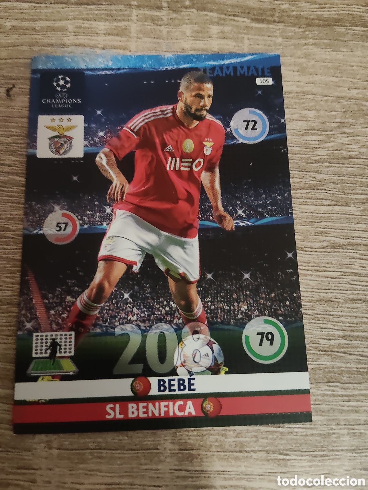 Cromos de F&uacute;tbol: Panini Adrenalyn champions league 2014 2015 Beb&eacute; Benfica