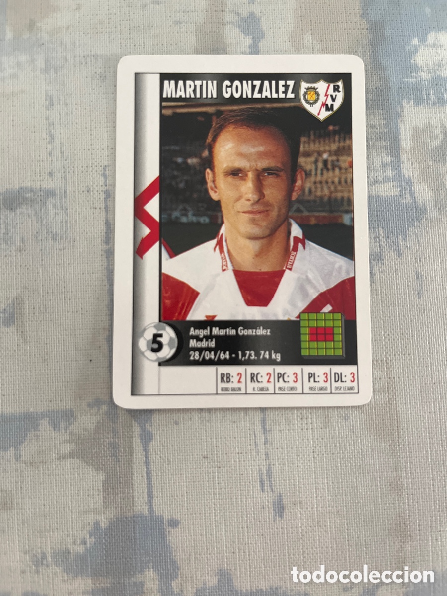 Cromos de F&uacute;tbol: MARTIN GONZALEZ RAYO VALLECANO SUPER GOL 95 96 MARCA LFP 1995 1996 TAMA&Ntilde;O FOURNIER PERFECTO ESTADO