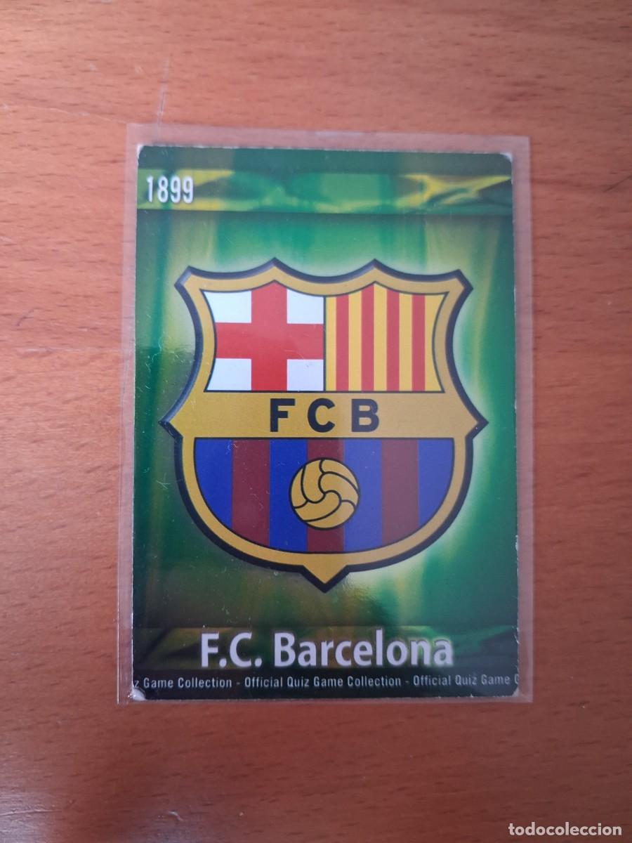 Cromos de F&uacute;tbol: Mundicromo Official Quiz Game Collection 2009 2010 FC Barcelona 1 Escudo Brillo Verde