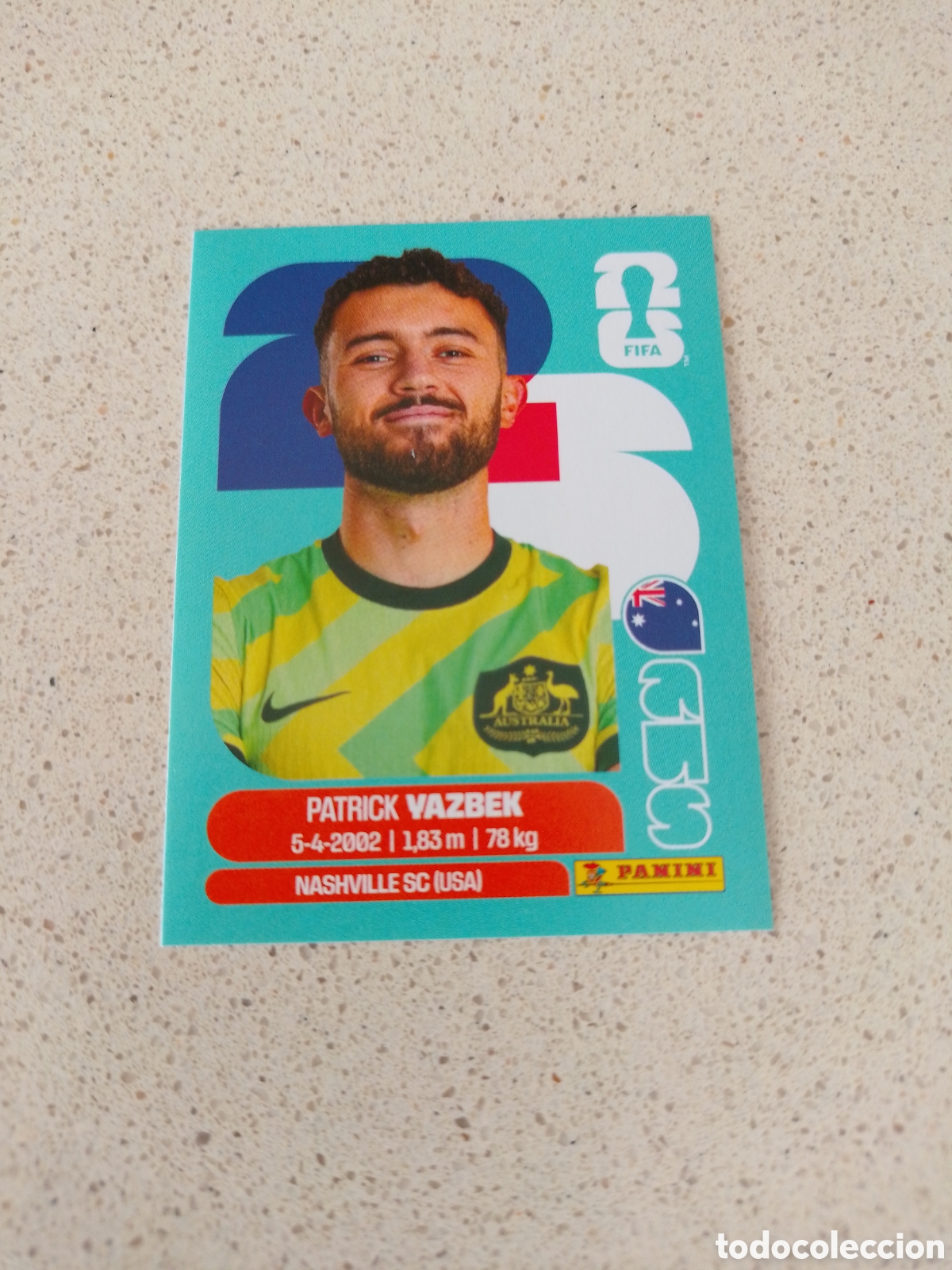 Football Stickers: CROMO NUMERO 16 VAZBEK AUSTRALIA. MUNDIAL 2026. PANINI.