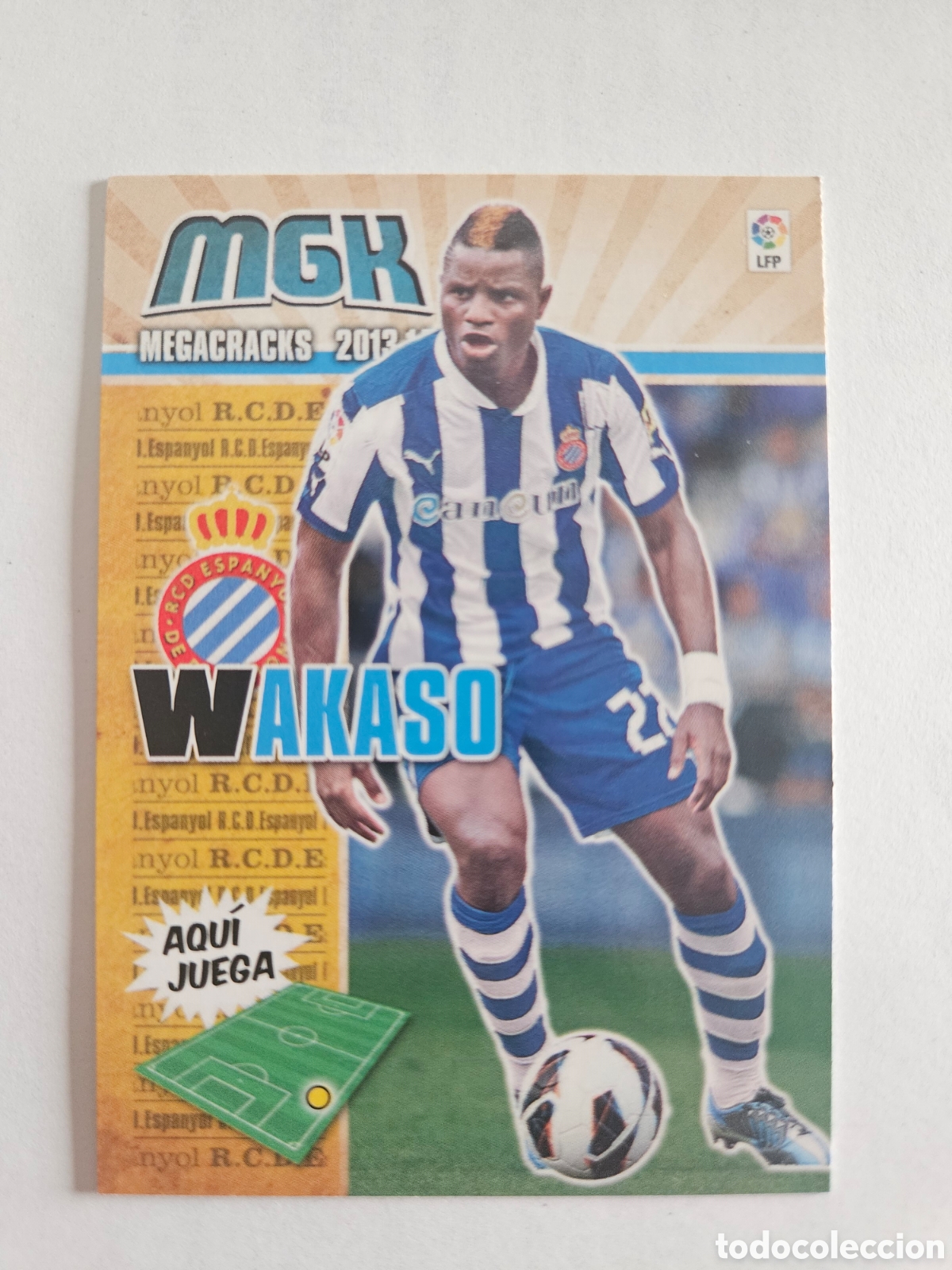 Figurine di Calcio: WAKASO N&ordm; 141 ESPANYOL MEGACRACKS MGK FICHAS LIGA FUTBOL PANINI 2013 2014 13 14 MEGA