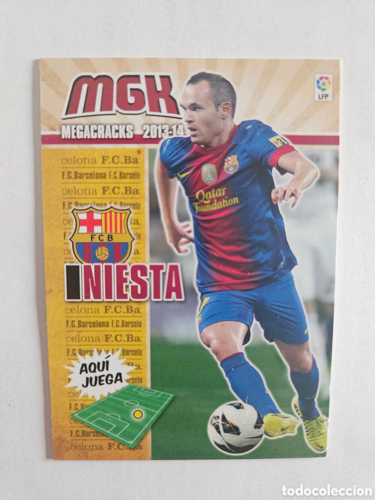 Cromos de F&uacute;tbol: INIESTA 67 (BARCELONA) PANINI MEGACRACKS 2013-2014 13 14 CROMO CARTA