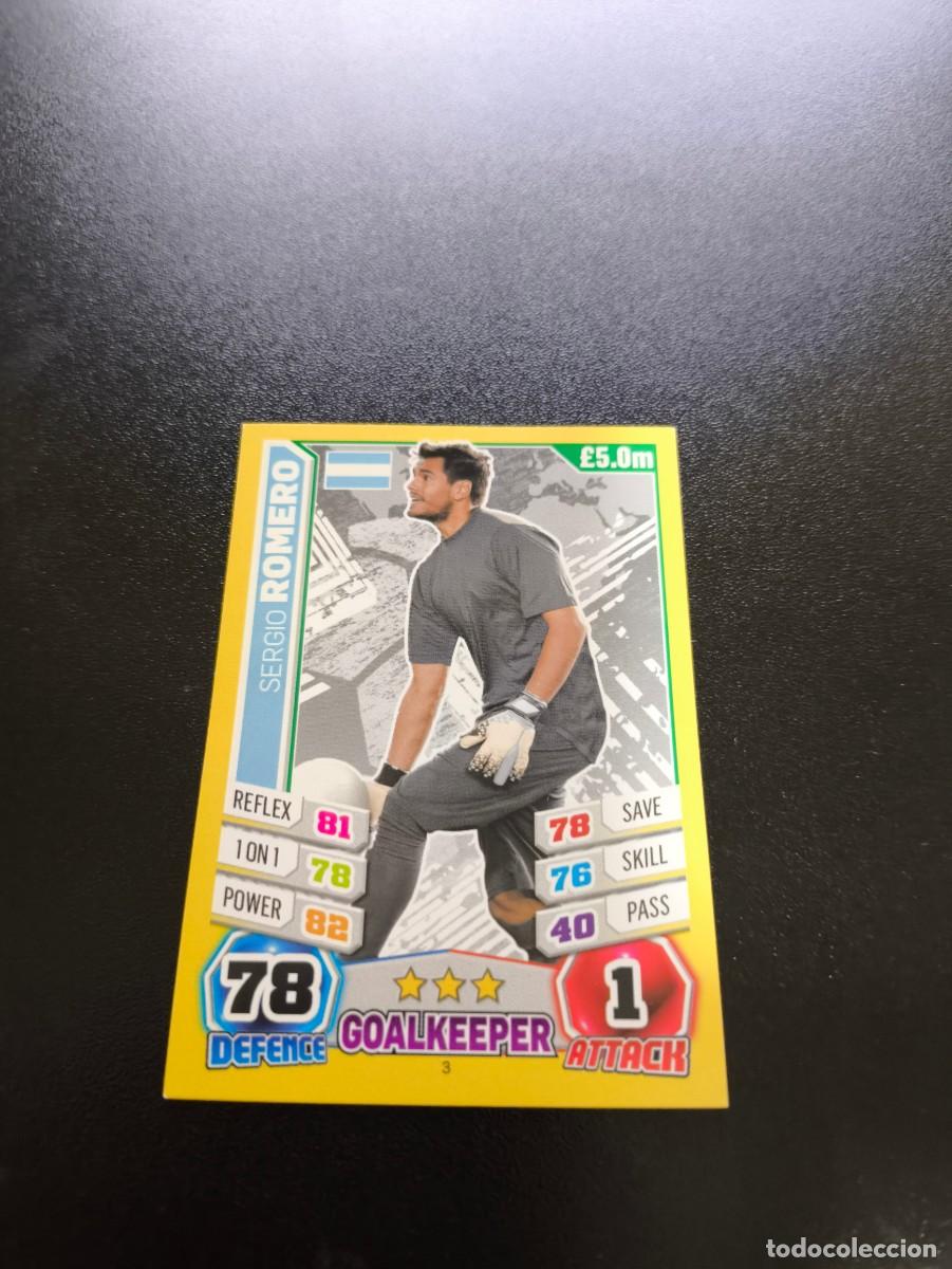 Cromos de F&uacute;tbol: 3 Sergio Romero ARGENTINA TOPPS MATCH ATTAX WORLD CUP MUNDIAL BRASIL 2014 14 NO PANINI LIGA