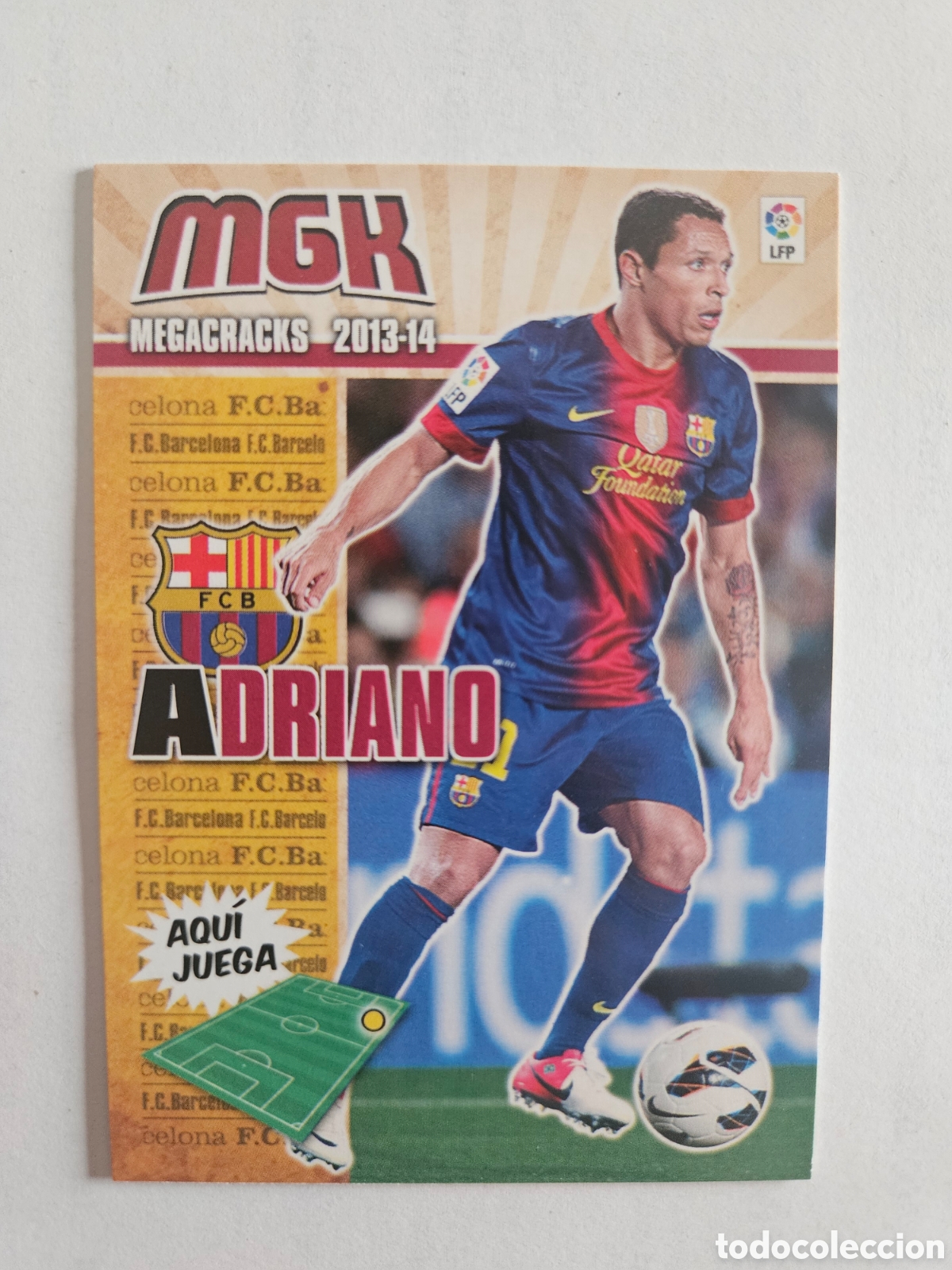 Cromos de f&uacute;tbol: ADRIANO 62 (BARCELONA) PANINI MEGACRACKS 2013-2014 13 14 CROMO CARTA