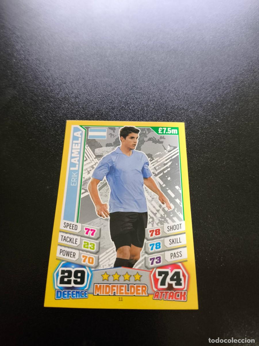 Cromos de f&uacute;tbol: 11 Erik Lamela ARGENTINA TOPPS MATCH ATTAX WORLD CUP MUNDIAL BRASIL 2014 14 NO PANINI LIGA