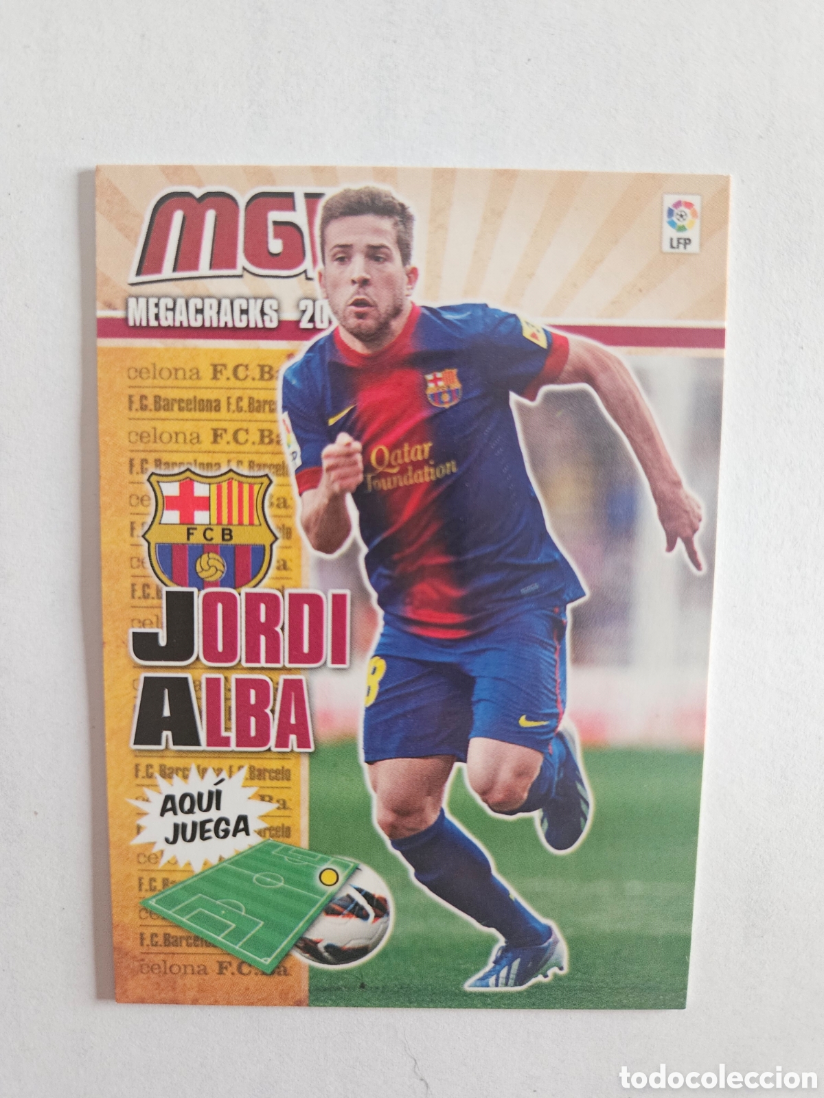 Cromos de f&uacute;tbol: JORDI ALBA 61 (BARCELONA) PANINI MEGACRACKS 2013-2014 13 14 CROMO CARTA