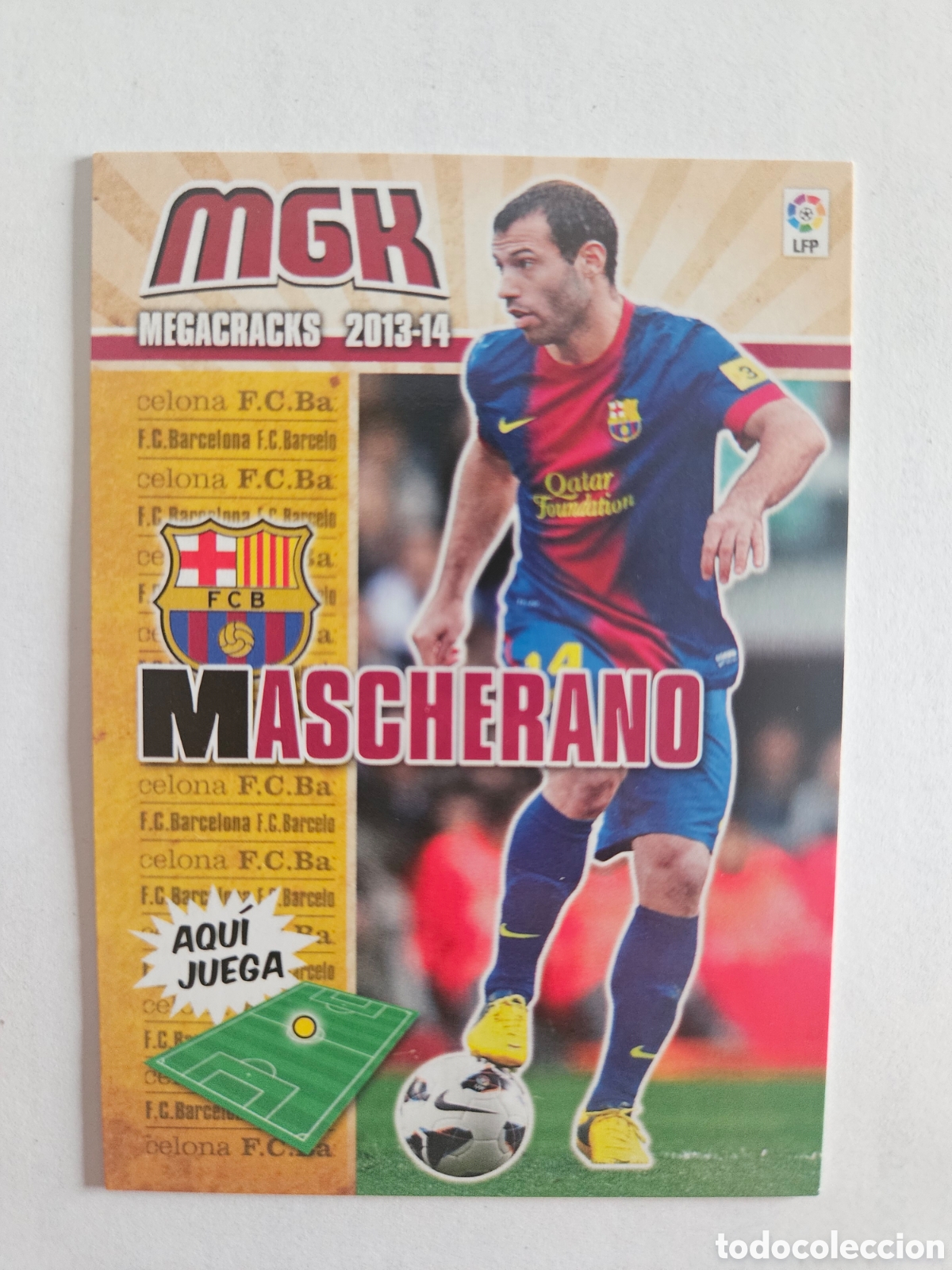Figurine di Calcio: MASCHERANO 60 (BARCELONA) PANINI MEGACRACKS 2013-2014 13 14 CROMO CARTA