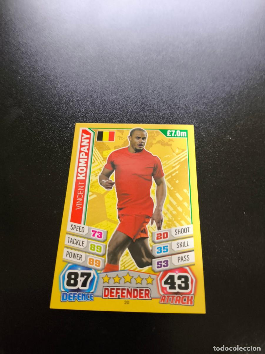 Cartes &agrave; collectionner de Football: 20 Vincent Kompany BELGICA TOPPS MATCH ATTAX WORLD CUP MUNDIAL BRASIL 2014 14 N PANINI LIGA