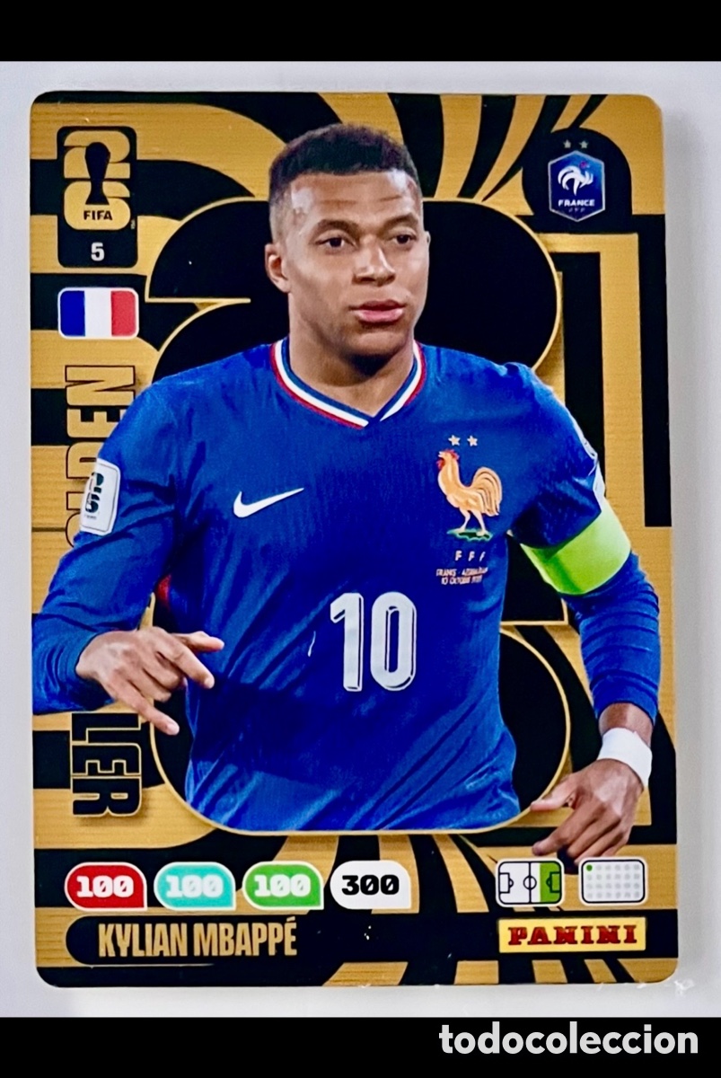 Cromos de f&uacute;tbol: 5 KYLIAN MBAPP&Eacute; GOLDEN BALLER MUNDIAL FIFA 2026
