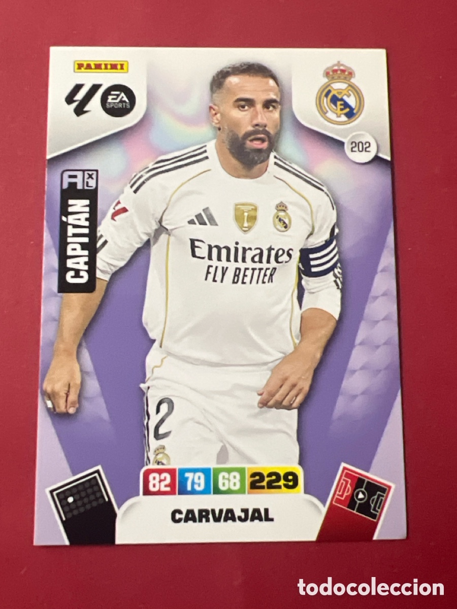 Fu&szlig;ball-Sticker: C2201. Carvajal n&uacute;mero 202 del Real Madrid cromo adrenalyn XL 25-26 2025-2026