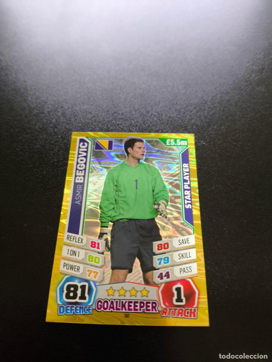 Fu&szlig;ball-Sticker: 30 Asmir Begovic STAR PLAYER BOSNIA TOPPS MATCH ATTAX WORLD CUP MUNDIAL BRASIL 2014 14 N PANINI LIGA