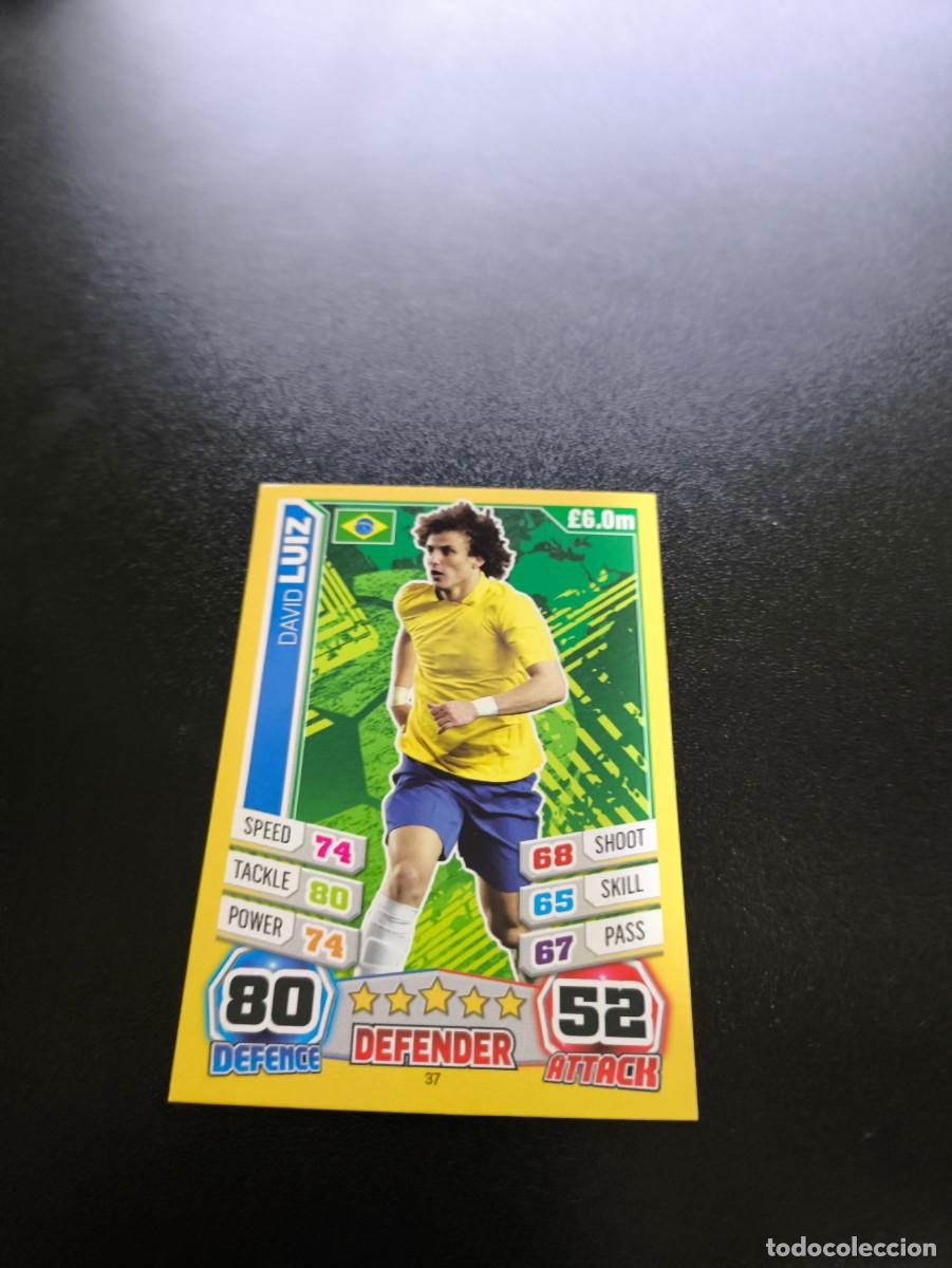 Cromos de F&uacute;tbol: 37 David Luiz BRASIL TOPPS MATCH ATTAX WORLD CUP MUNDIAL BRASIL 2014 14 N PANINI LIGA