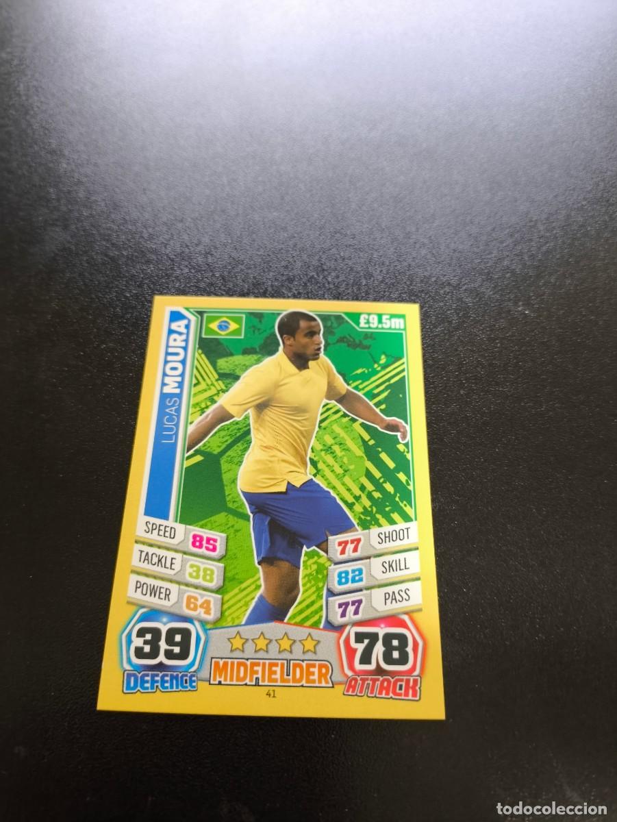 Cromos de Futebol: 41 Lucas Moura BRASIL TOPPS MATCH ATTAX WORLD CUP MUNDIAL BRASIL 2014 14 N PANINI LIGA