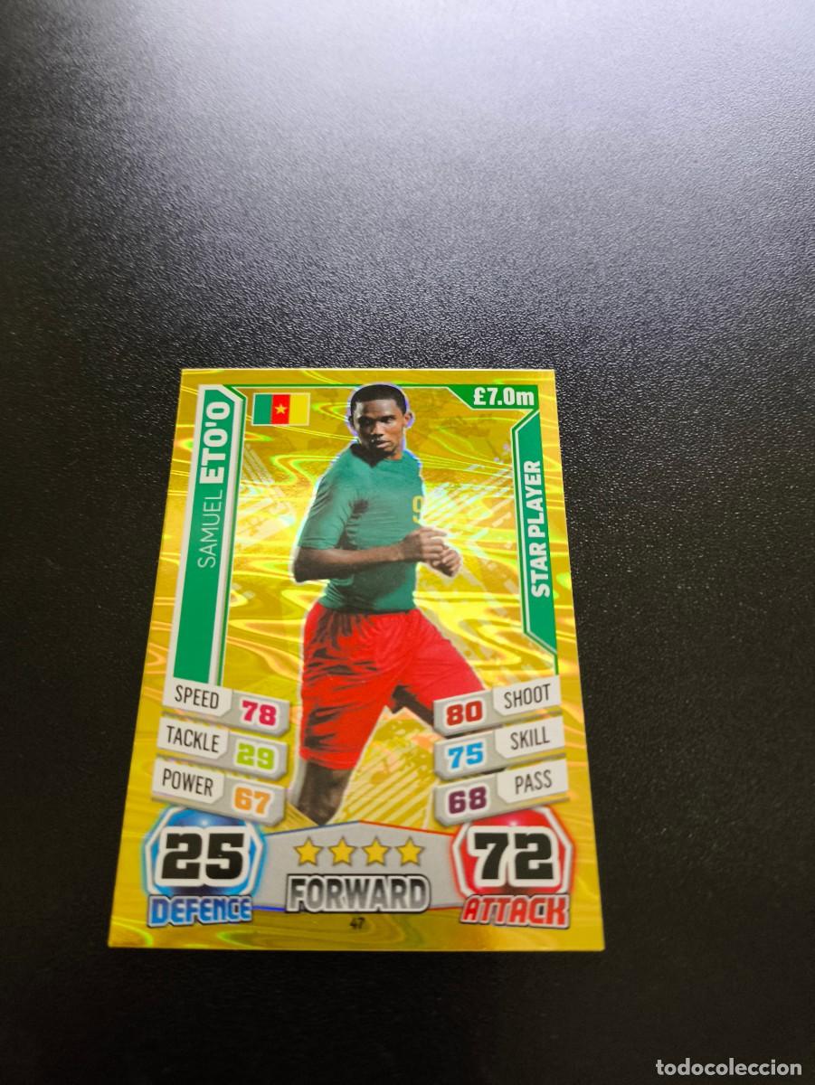 Football Stickers: 47 Samuel Eto'o STAR PLAYER CAMERUN TOPPS MATCH ATTAX WORLD CUP MUNDIAL BRASIL 2014 14 N PANINI LIGA