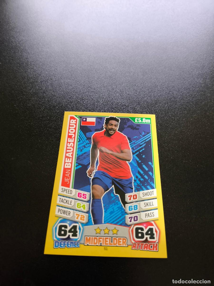 Football Stickers: 51 Jean Beausejour CHILE TOPPS MATCH ATTAX WORLD CUP MUNDIAL BRASIL 2014 14 N PANINI LIGA