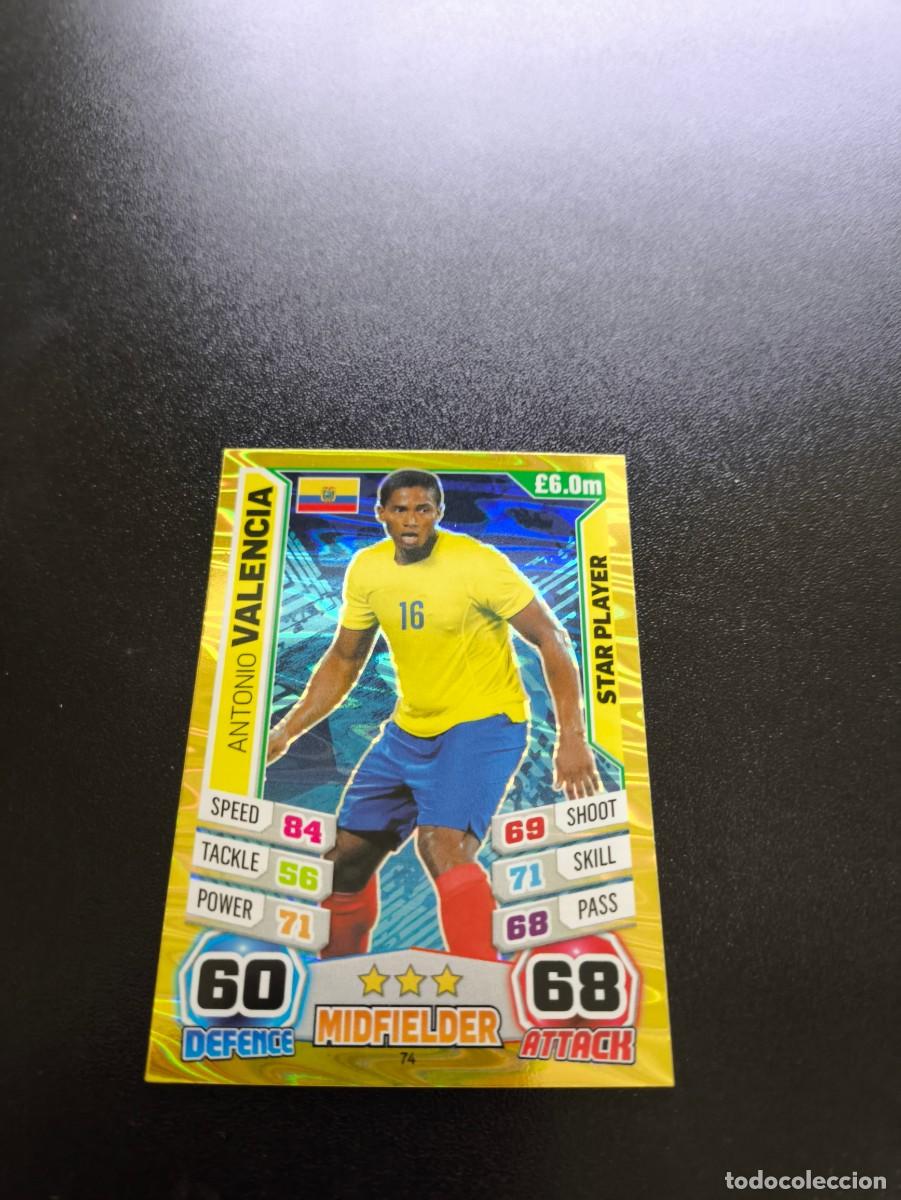 Cromos de F&uacute;tbol: 74 Antonio Valencia STAR ECUADOR TOPPS MATCH ATTAX WORLD CUP MUNDIAL BRASIL 2014 14 N PANINI LIGA