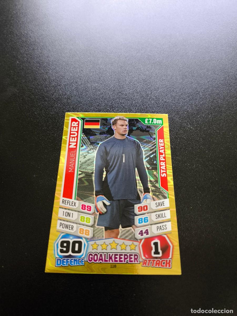 Cromos de f&uacute;tbol: 116 Manuel Neuer ALEMANIA STAR PLAY TOPPS MATCH ATTAX WORLD CUP MUNDIAL BRASIL 2014 14 N PANINI LIGA