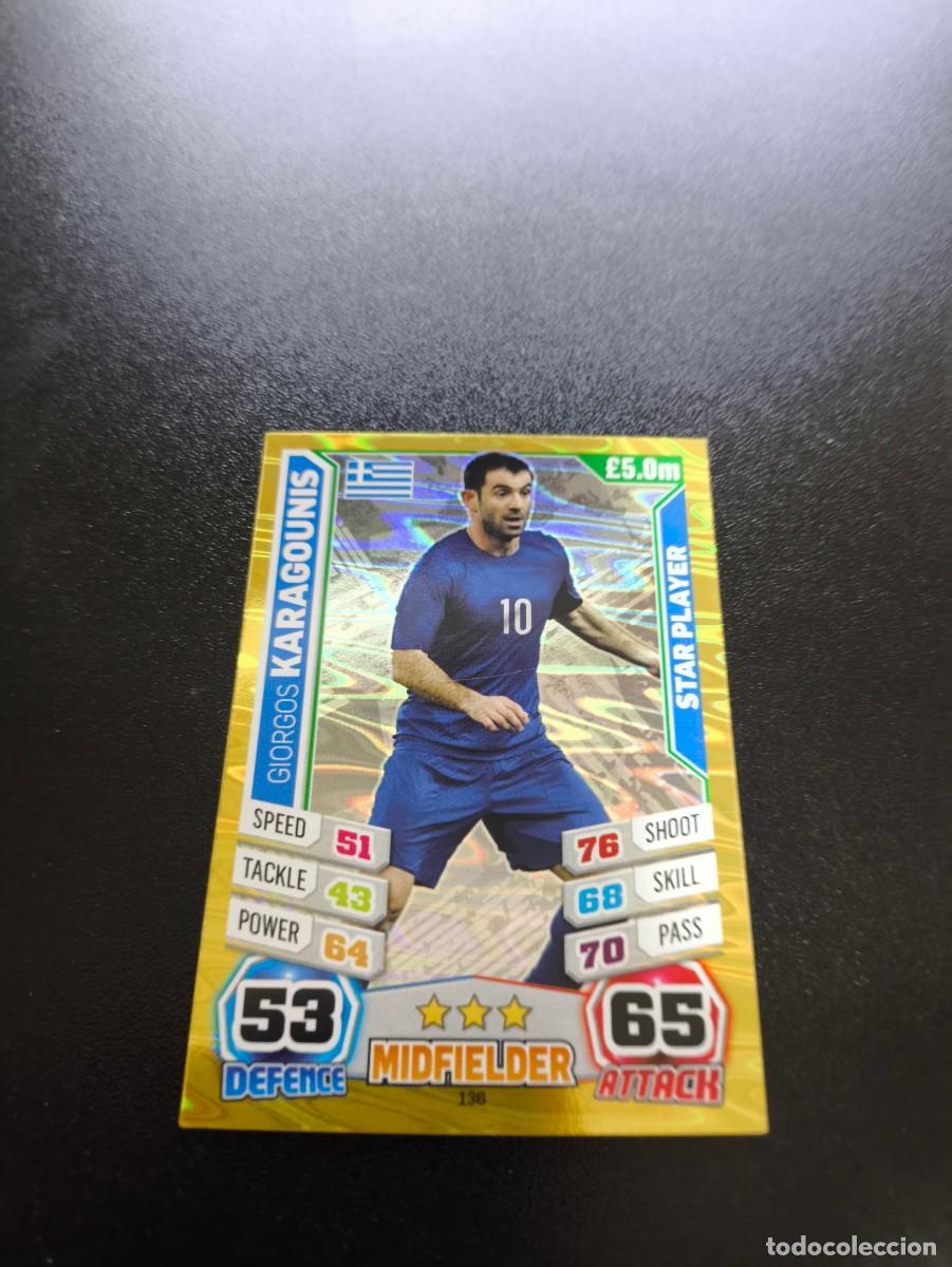 Figurine di Calcio: 136 Giorgos Karagounis STAR GRECIA TOPPS MATCH ATTAX WORLD CUP MUNDIAL BRASIL 2014 14 N PANINI LIGA