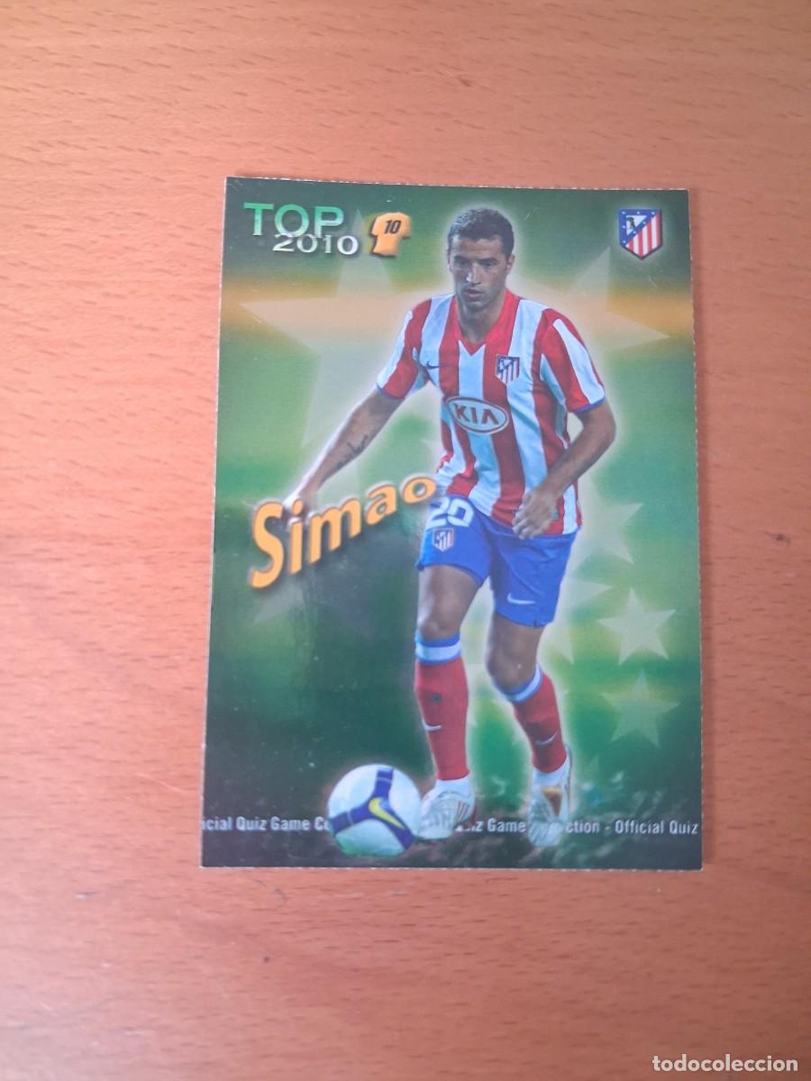 Fu&szlig;ball-Sticker: Mundicromo Official Quiz Game Collection 2009 2010 Atletico de Madrid 615 Top 10 Simao Verde Liso