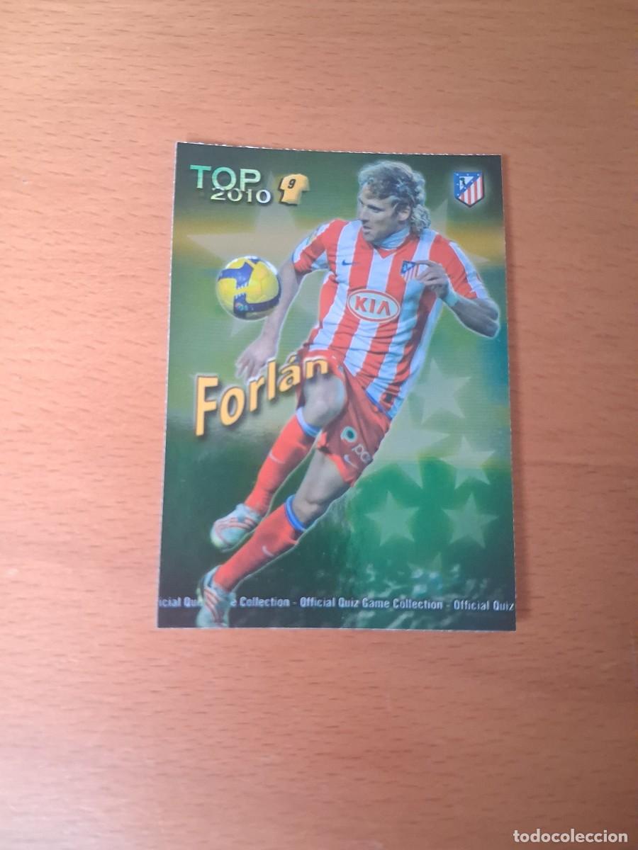 Fu&szlig;ball-Sticker: Mundicromo Official Quiz Game Collection 2009 2010 Atletico de Madrid 625 Top 9 Forlan Verde Liso