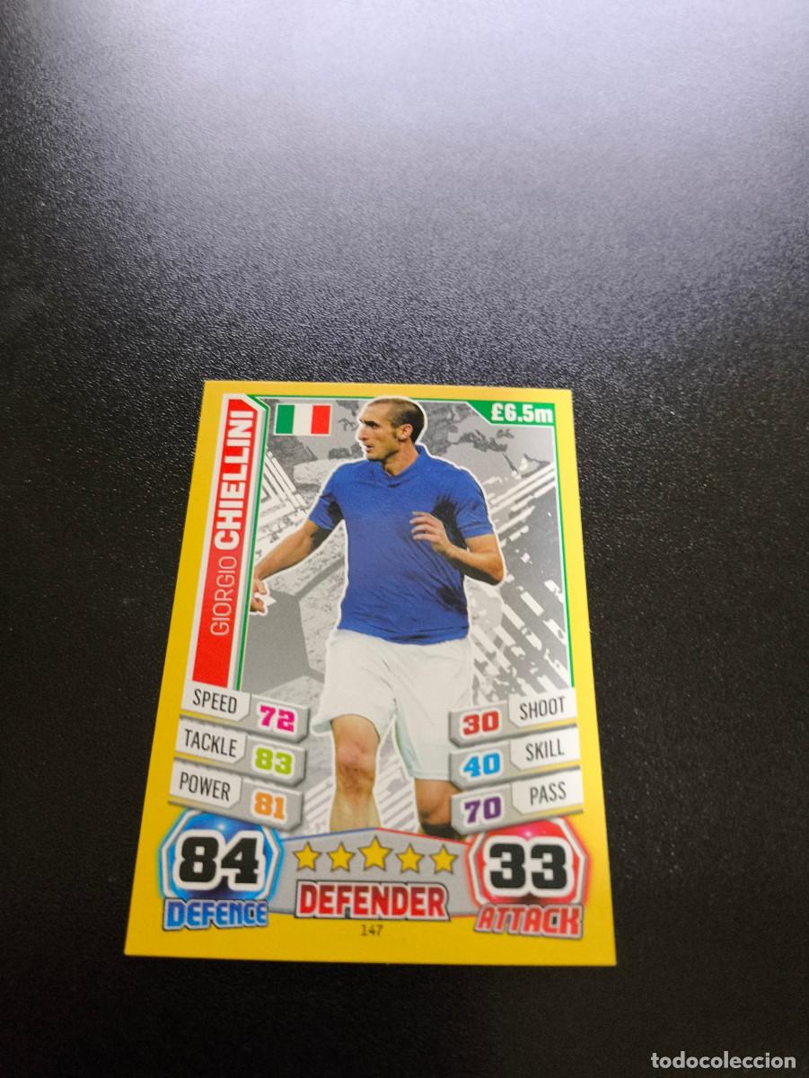 Fu&szlig;ball-Sticker: 147 Giorgio Chiellini ITALIA ITALY TOPPS MATCH ATTAX WORLD CUP MUNDIAL BRASIL 2014 14 N PANINI LIGA