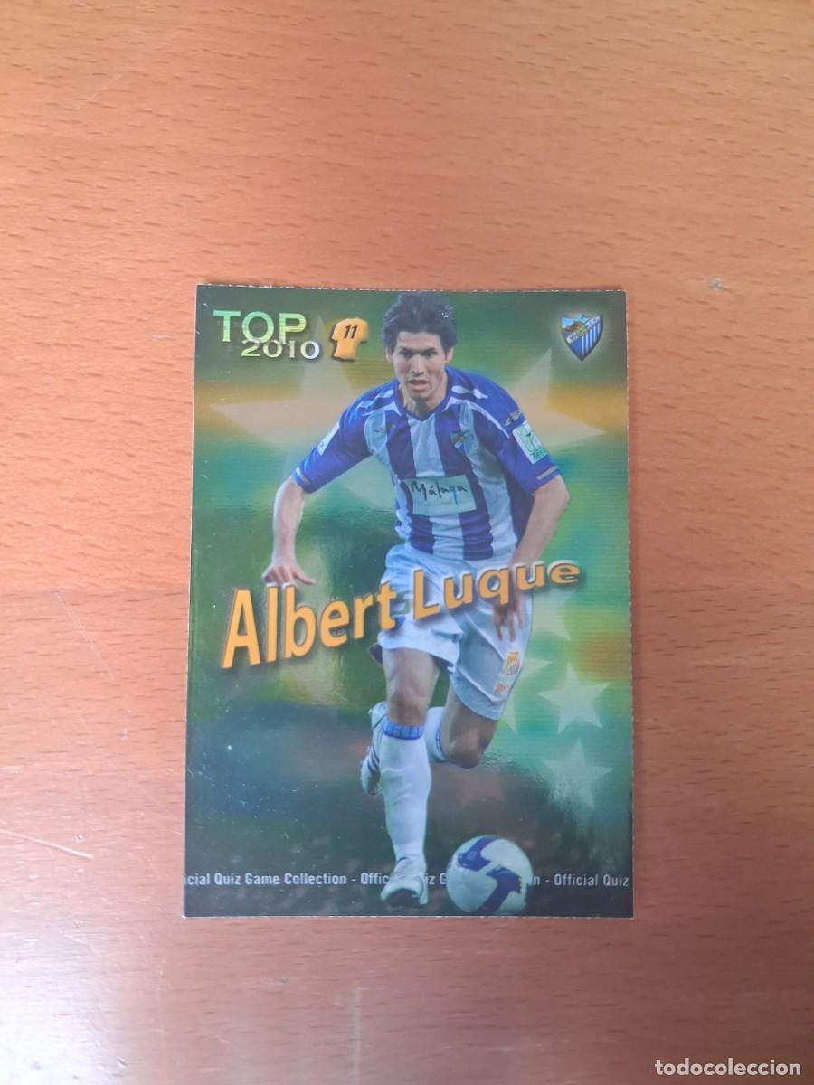 Cromos de F&uacute;tbol: Mundicromo Official Quiz Game Collection 2009 2010 Malaga CF 635 Top 11 Albert Luque Brillo Verde