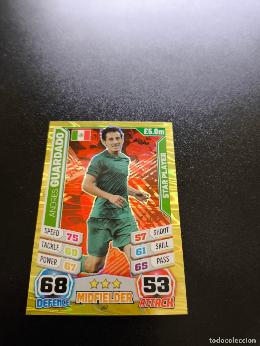 Cromos de f&uacute;tbol: 167 Andres Guardado STAR MEXICO TOPPS MATCH ATTAX WORLD CUP MUNDIAL BRASIL 2014 14 N PANINI LIGA