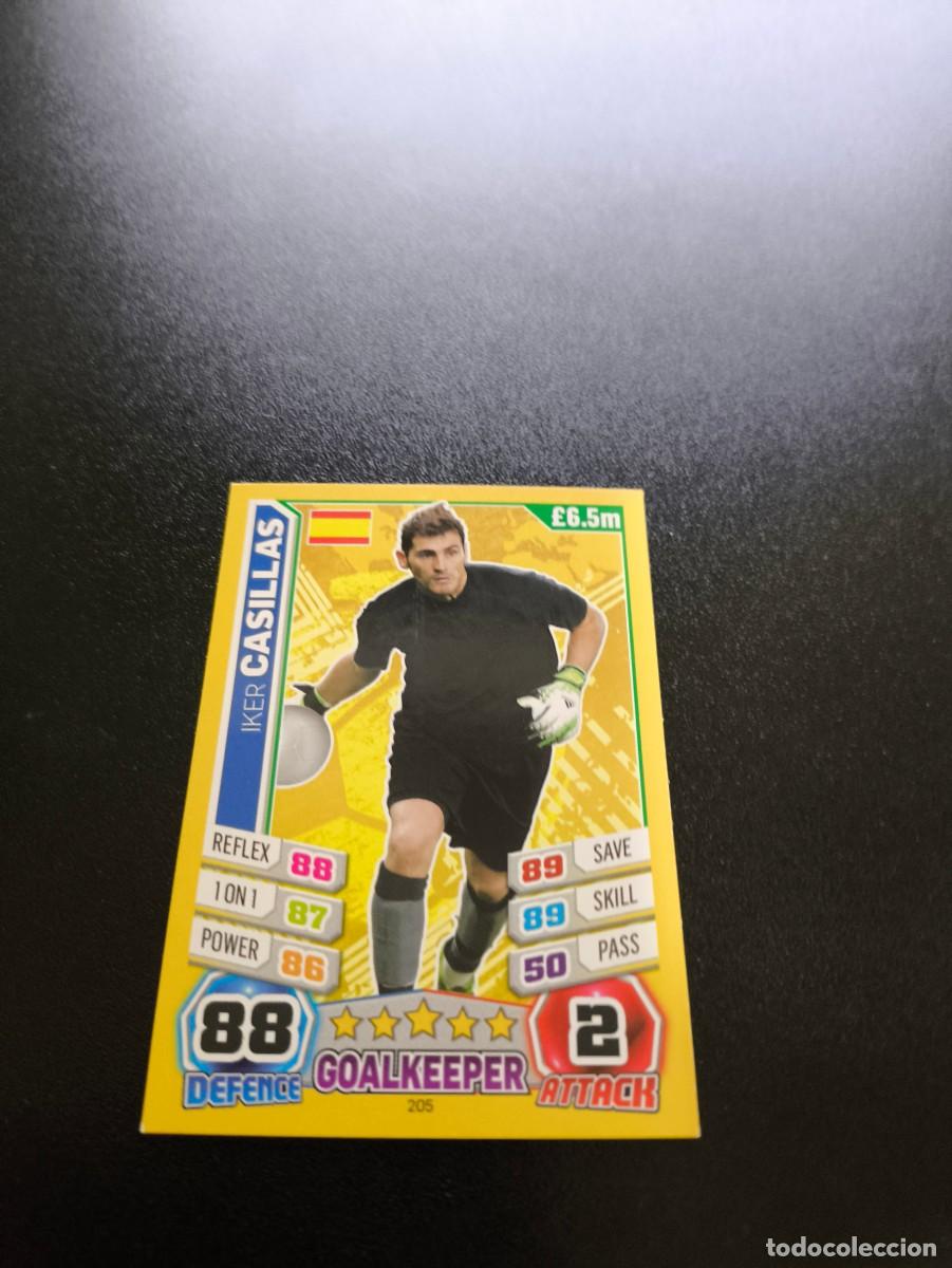 Cromos de F&uacute;tbol: 205 Iker Casillas REAL MADRID ESPA&Ntilde;A TOPPS MATCH ATTAX WORLD CUP MUNDIAL BRASIL 2014 14 PANINI LIGA