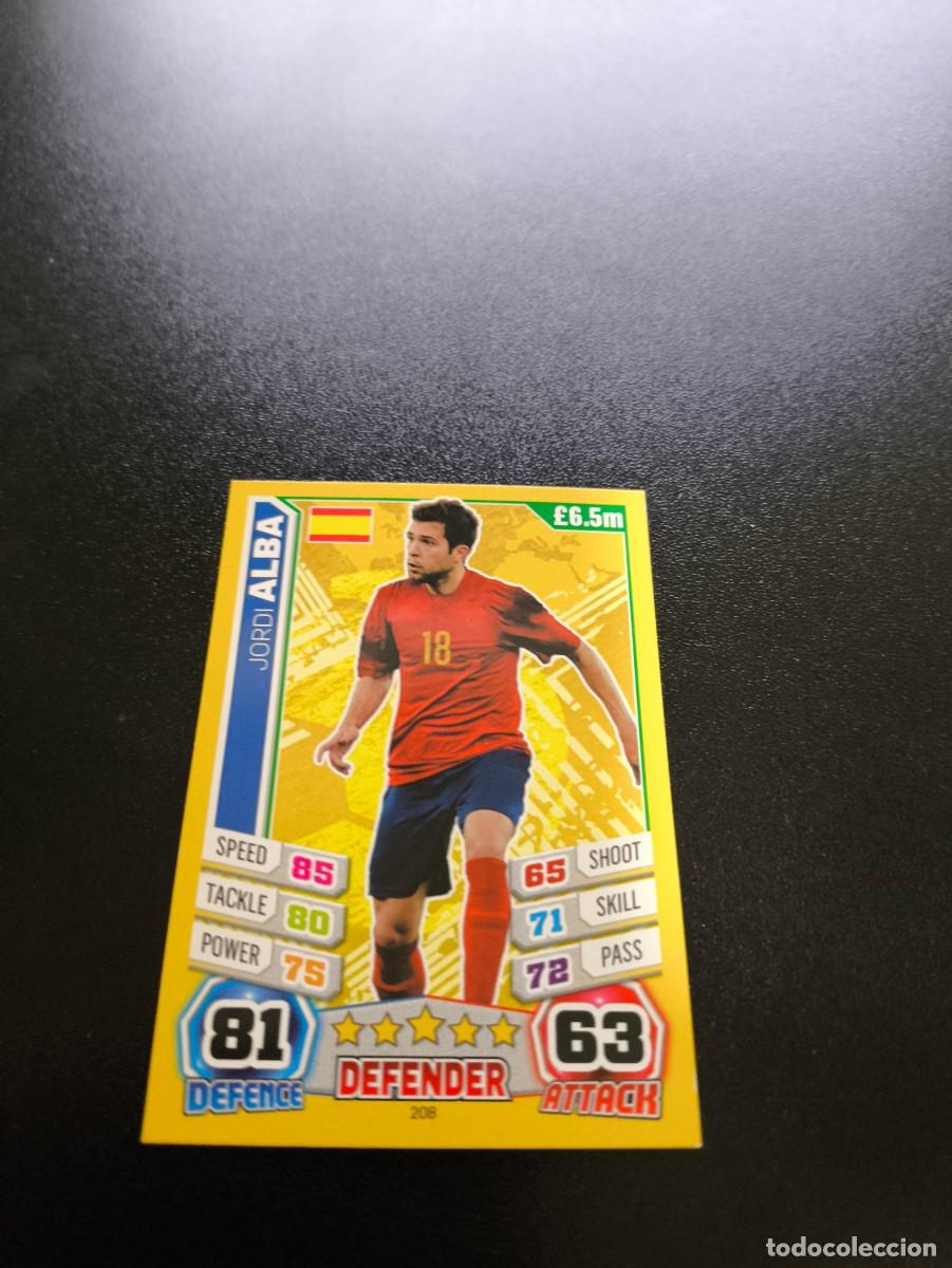 Cromos de F&uacute;tbol: 208 Jordi Alba BARCELONA ESPA&Ntilde;A TOPPS MATCH ATTAX WORLD CUP MUNDIAL BRASIL 2014 14 PANINI LIGA