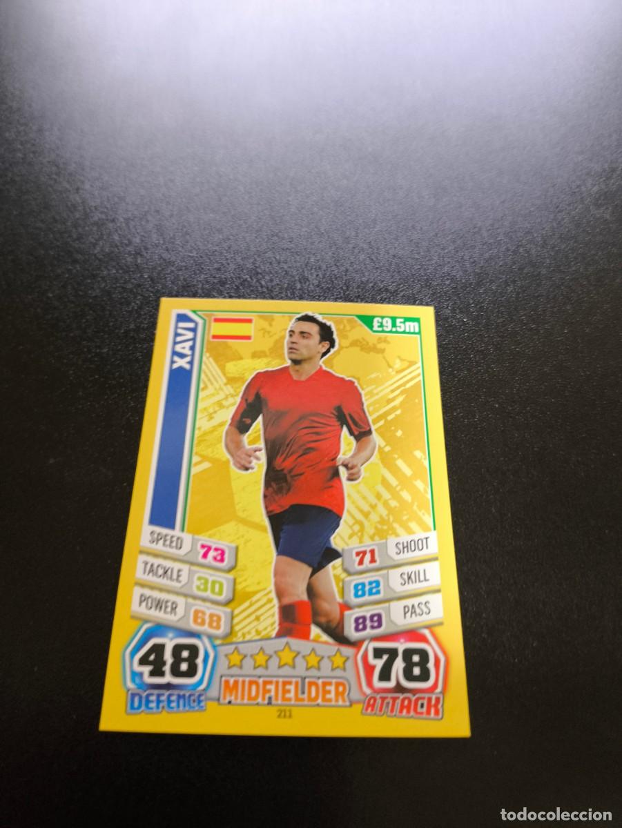 Fu&szlig;ball-Sticker: 211 Xavi Hernandez BARCELONA ESPA&Ntilde;A TOPPS MATCH ATTAX WORLD CUP MUNDIAL BRASIL 2014 14 PANINI LIGA