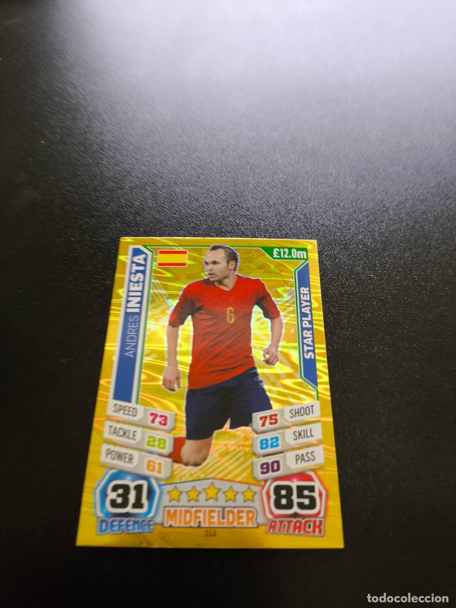 Fu&szlig;ball-Sticker: 213 Andres Iniesta STAR PLAYER ESPA&Ntilde;A TOPPS MATCH ATTAX WORLD CUP MUNDIAL BRASIL 2014 14 PANINI LIGA