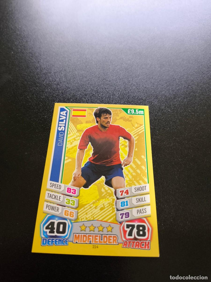 Fu&szlig;ball-Sticker: 214 David Silva CITY ESPA&Ntilde;A TOPPS MATCH ATTAX WORLD CUP MUNDIAL BRASIL 2014 14 PANINI LIGA