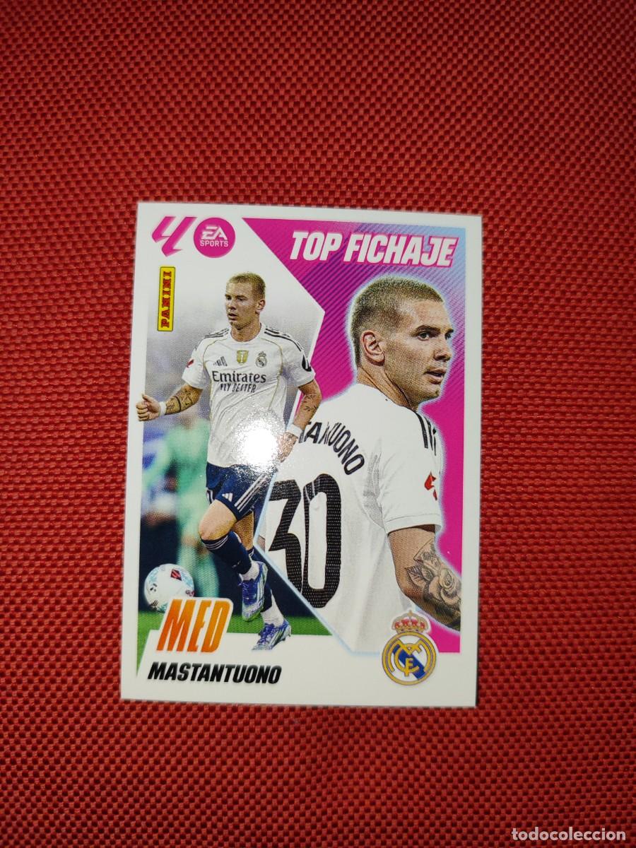 Fu&szlig;ball-Sticker: CROMO N&Uacute;MERO 68 MASTANTUONO REAL MADRID TOP FICHAJE. LIGA ESTE 25/26. CUARTA EDICI&Oacute;N.
