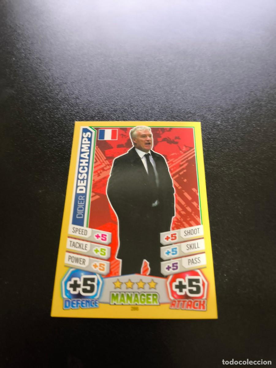 Cartes &agrave; collectionner de Football: 286 Didier Deschamps FRANCIA TOPPS MATCH ATTAX WORLD CUP MUNDIAL BRASIL 2014 14 NO PANINI LIGA