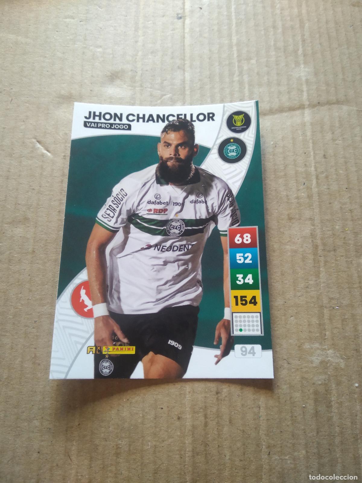 Cromos de F&uacute;tbol: 94 JHON CHANCELLOR Coritiba CROMO FUTBOL PANINI ADRENALYN LIGA BRASIL 2023 BRASILEIRAO
