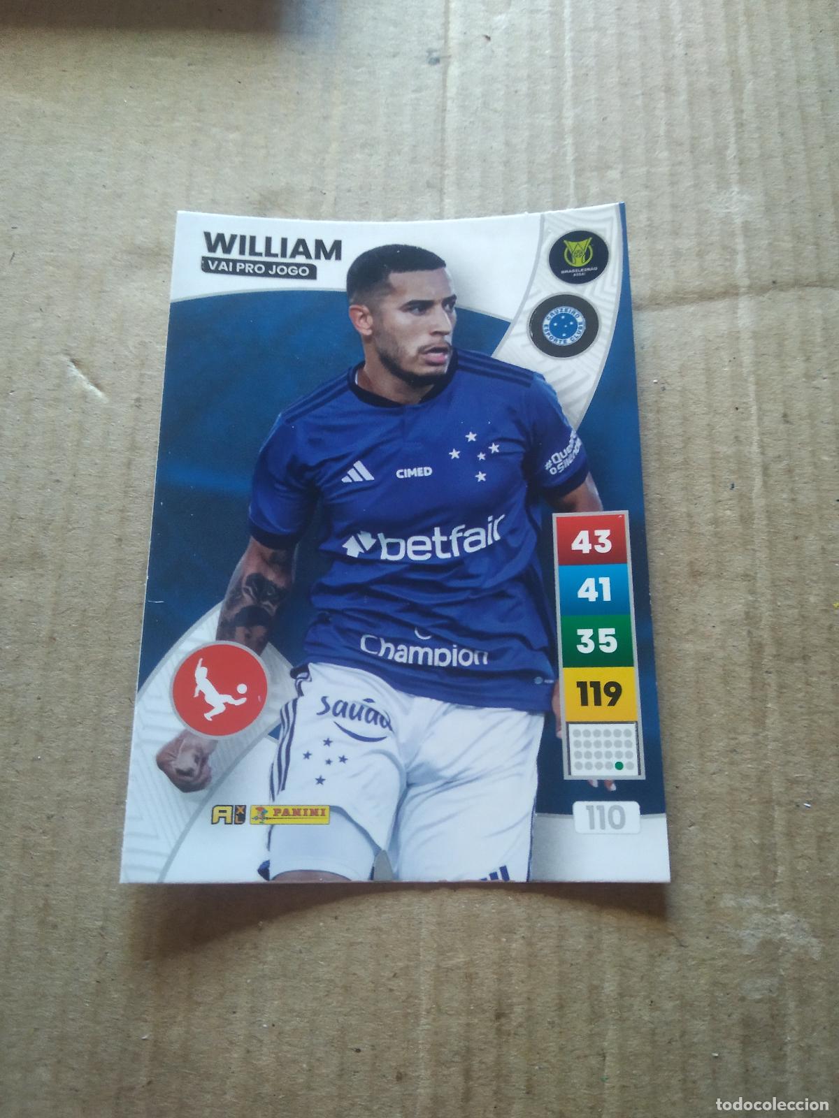 Cromos de F&uacute;tbol: 110 WILLIAM CRUZEIRO CROMO FUTBOL PANINI ADRENALYN LIGA BRASIL 2023 BRASILEIRAO