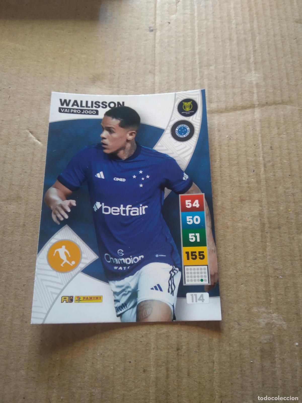 Cromos de F&uacute;tbol: 114 WALLISSON CRUZEIRO CROMO FUTBOL PANINI ADRENALYN LIGA BRASIL 2023 BRASILEIRAO