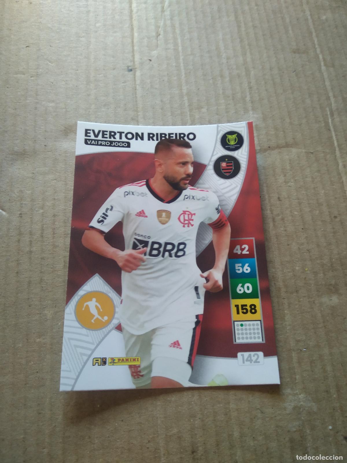 Cromos de F&uacute;tbol: 142 EVERTON RIBEIRO FLAMENGO CROMO FUTBOL PANINI ADRENALYN LIGA BRASIL 2023 BRASILEIRAO