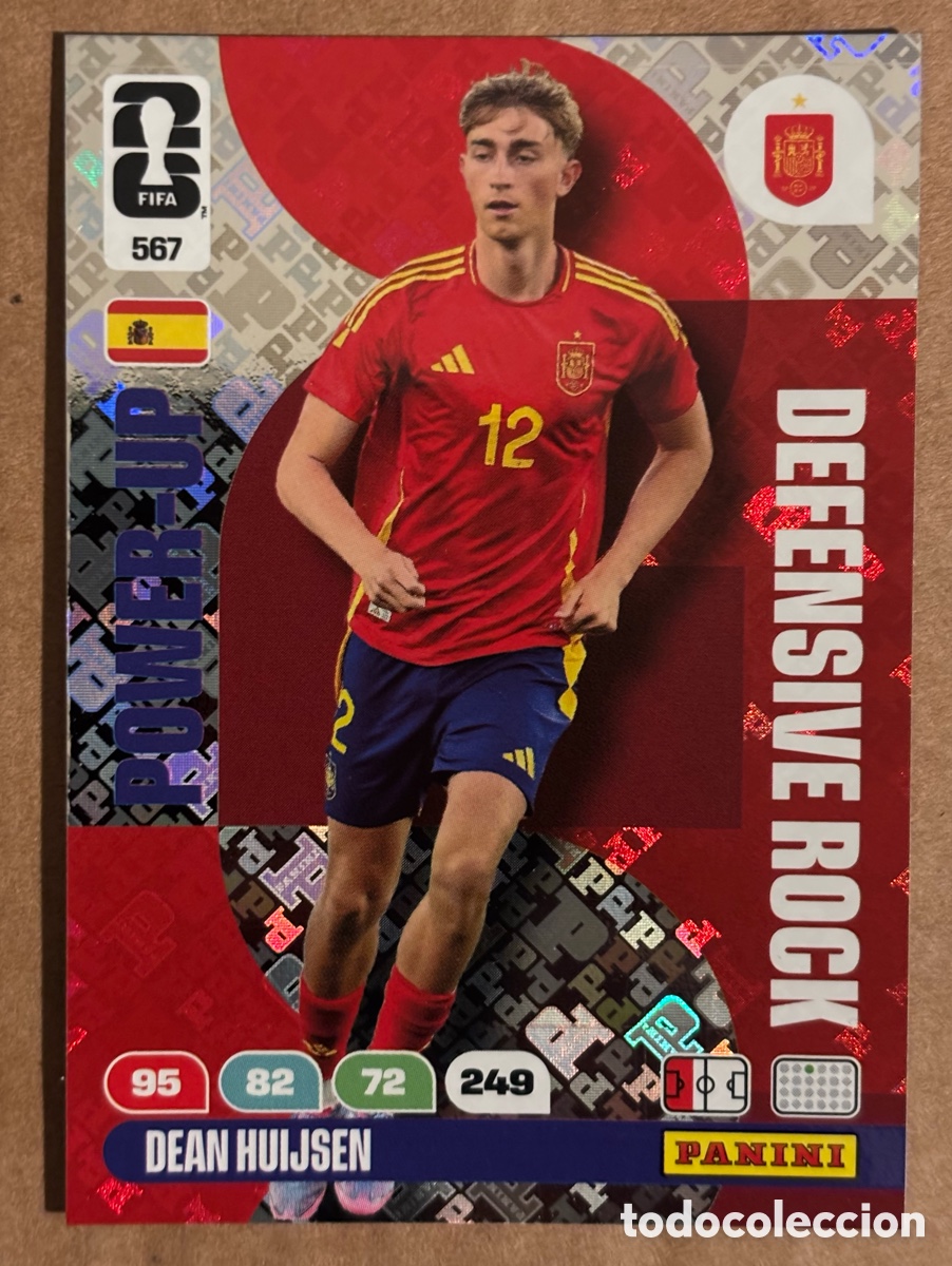 Cromos de F&uacute;tbol: DEAN HUIJSEN (ESPA&Ntilde;A). CARTA POWER-UP DEFENSIVE ROCK PANINI ADRENALYN XL FIFA WORLD CUP 2026. #567