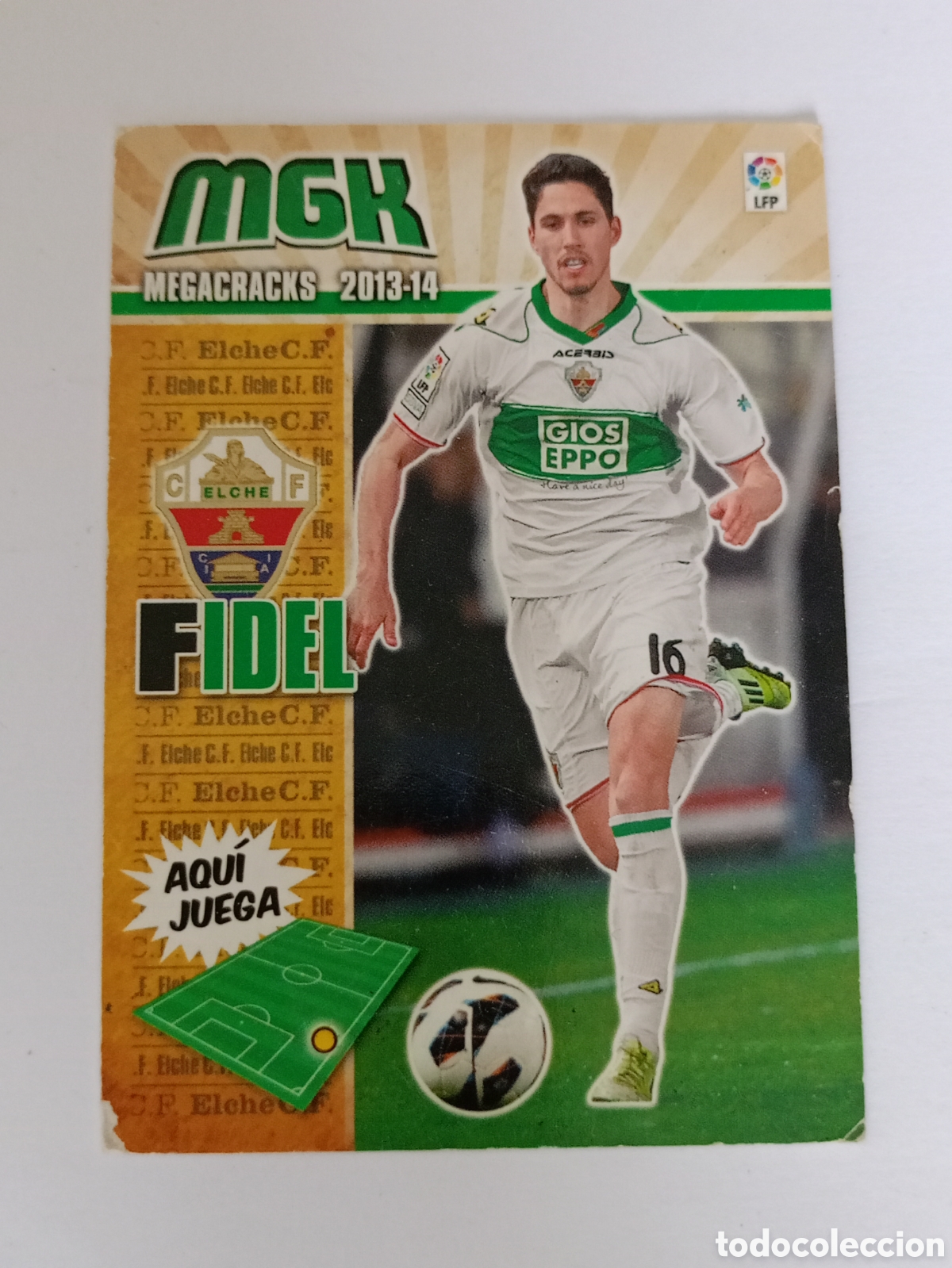 Cromos de F&uacute;tbol: CROMO CARD DE FUTBOL FIDEL DEL ELCHE C.F. N&ordm; 122 LIGA MEGACRACKS 2013-2014/13-14